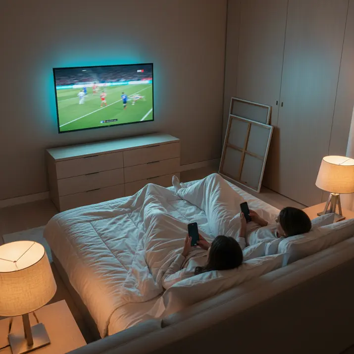 Late night premium sports streaming setup for watching live games