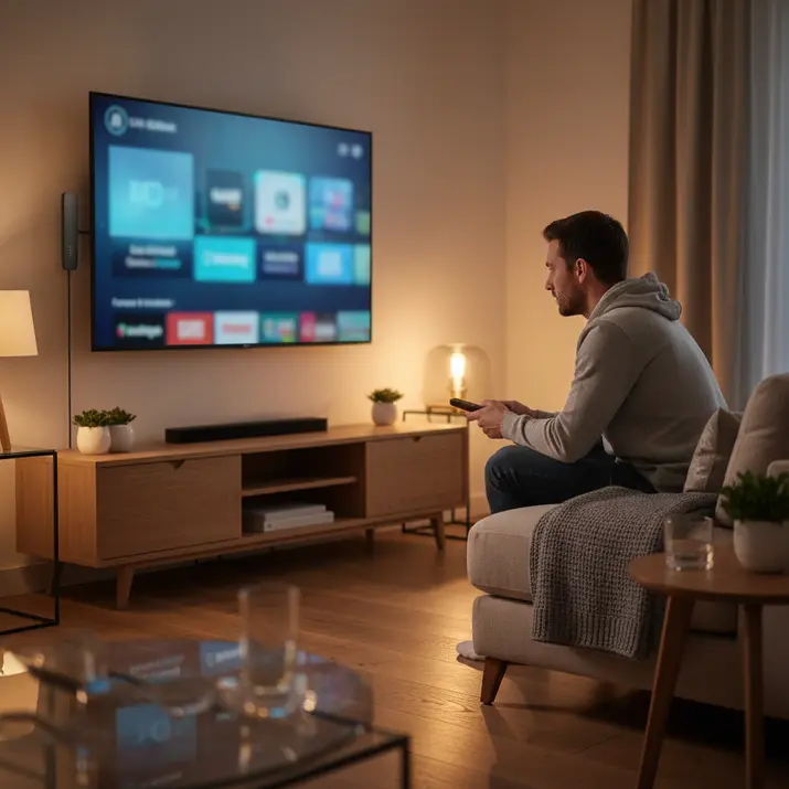 Premium living room setup for comparing UK IPTV channel variety