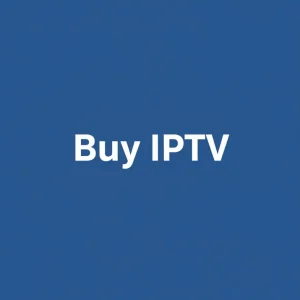Smart TV streaming interface showing channel list, Buy IPTV service selection screen