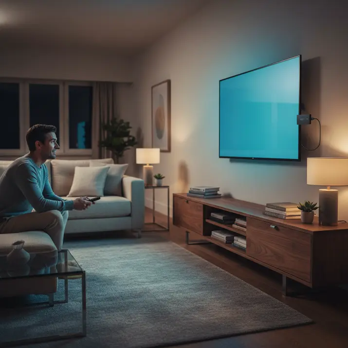 Firestick IPTV setup guide in a premium living room