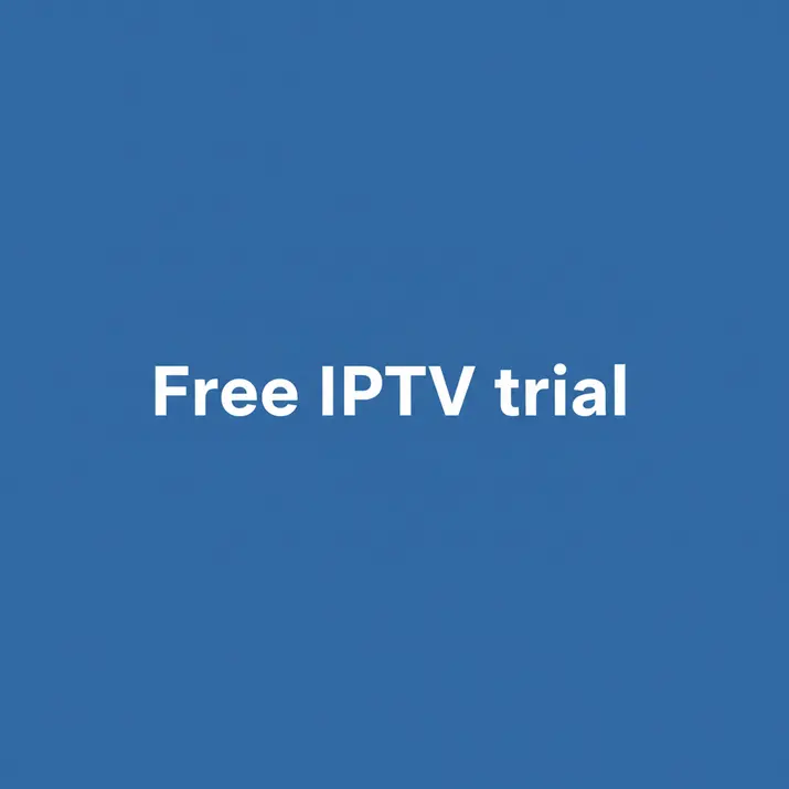 Streaming device screen showing Free IPTV trial activation and channel preview list