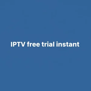 Smart TV screen showing IPTV free trial instant activation for streaming channels