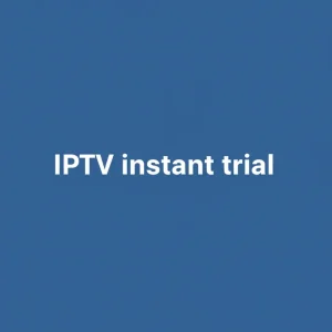 Streaming dashboard showing IPTV instant trial activation on smart TV screen