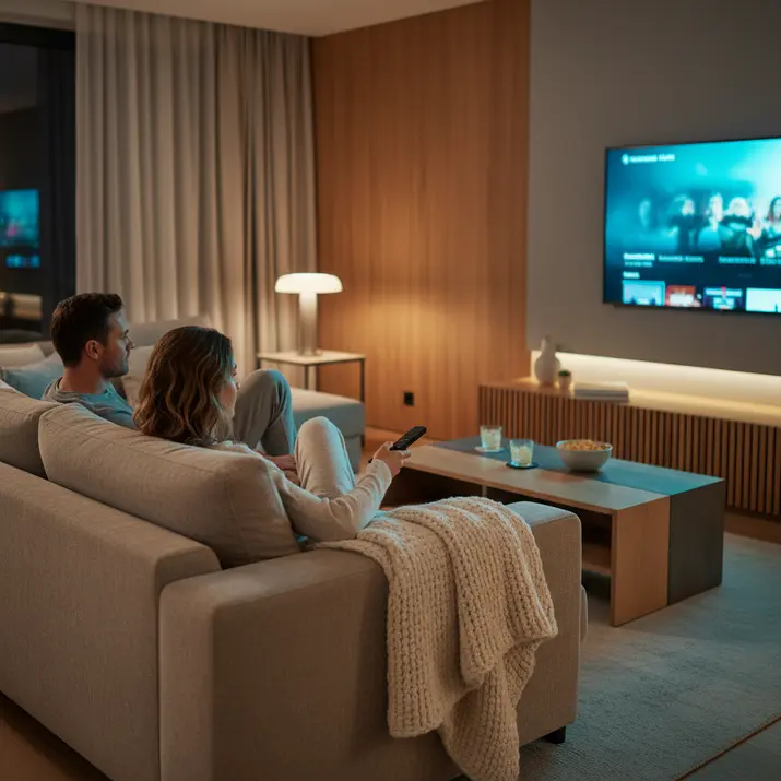 Night streaming ambiance for live TV and VOD on Firestick