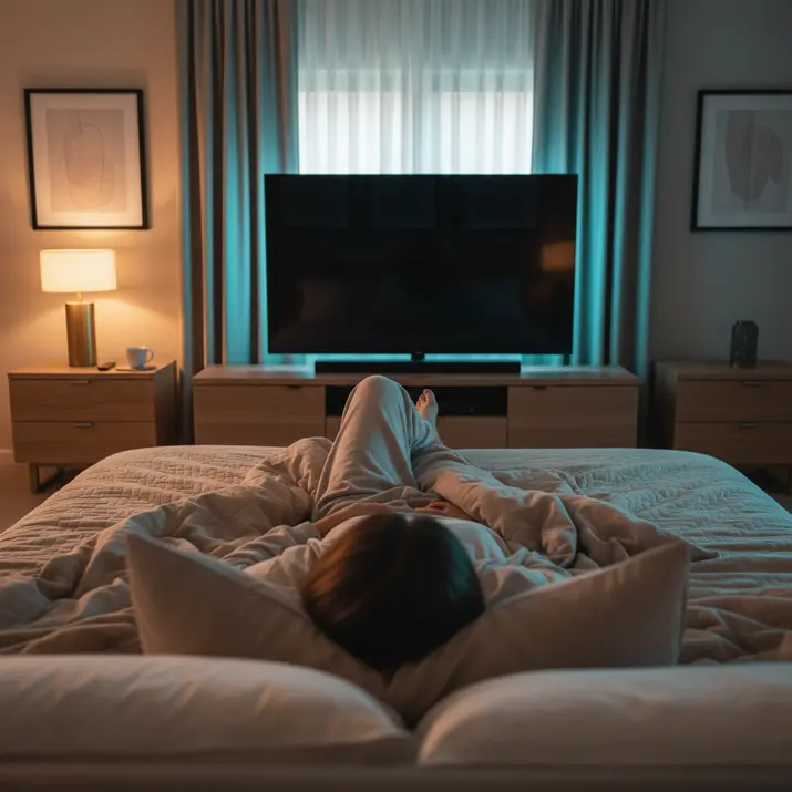 Nighttime streaming experience with StaticIPTV on premium home setup