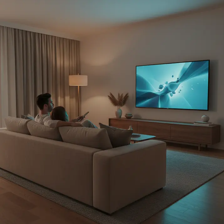 Premium UK IPTV living room streaming setup