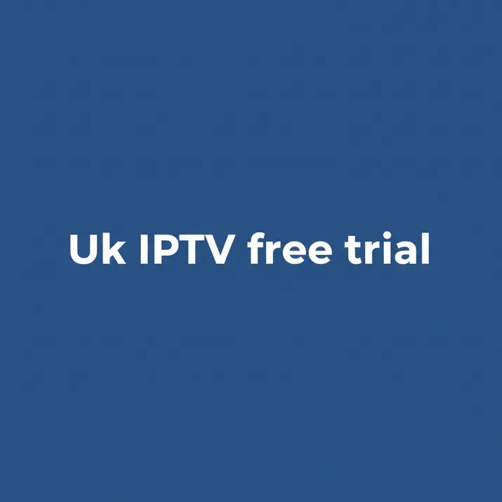 Streaming app dashboard showing Uk IPTV free trial on smart TV screen